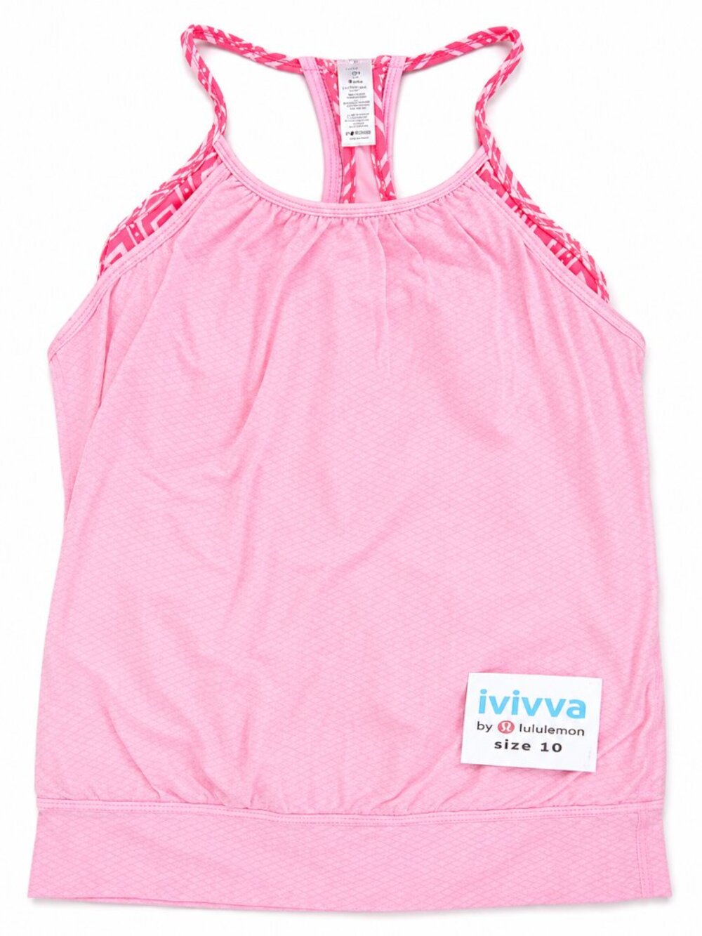 Ivivva Girl by Lululemon 🍋 Double Dutch Tank pink double layers summer size 10